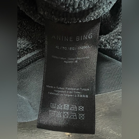 ANINE BING Revolve Distressed Designer Tyler Sweatshirt in Gray White Size XL - Picture 15 of 15